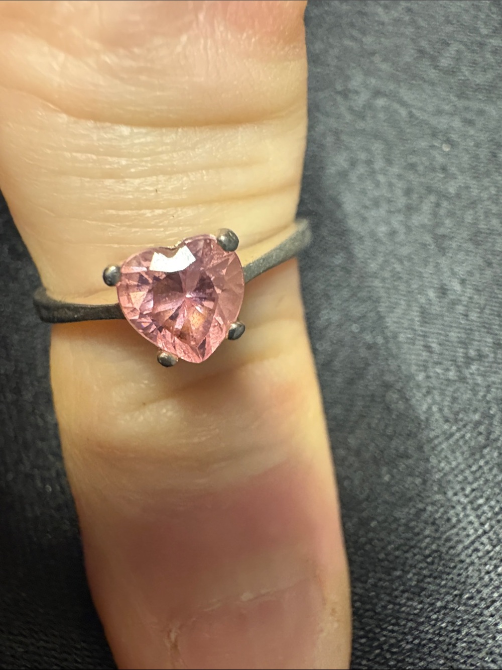 Pink Heart-Cut Stone Ring - Women's Jewelry